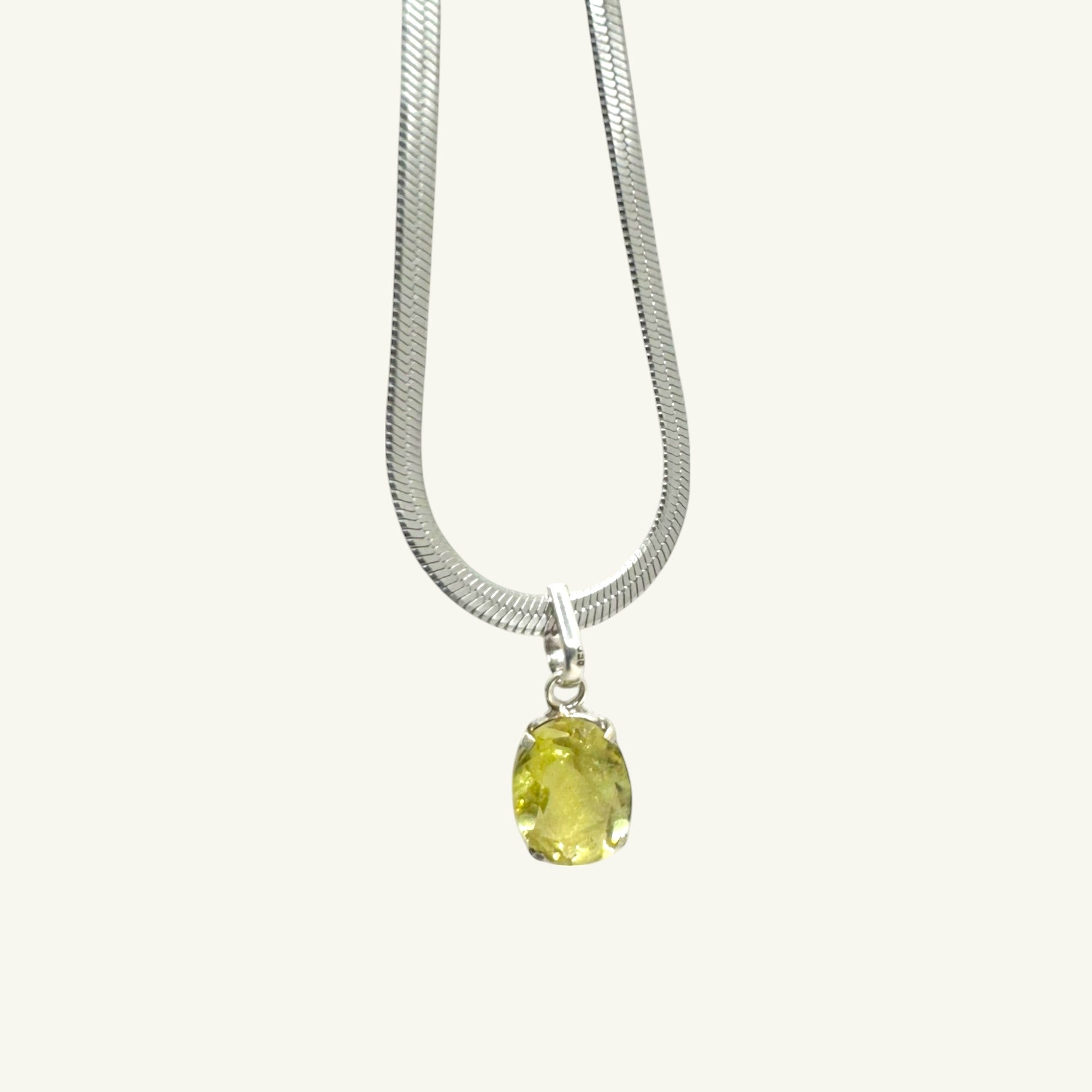 Collana quarzo citrino sfaccettato 11x9 mm arg950 Sharifa Crystals